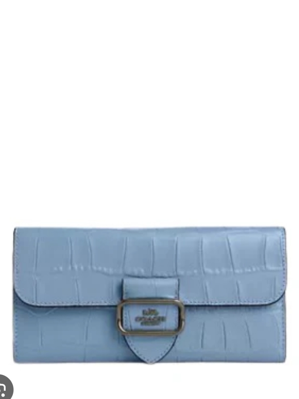 SOLD✨️NWOT✨️ Coach Morgan Slim Croc Embossed Wallet, Cornflower, 2024, $250 MSRP